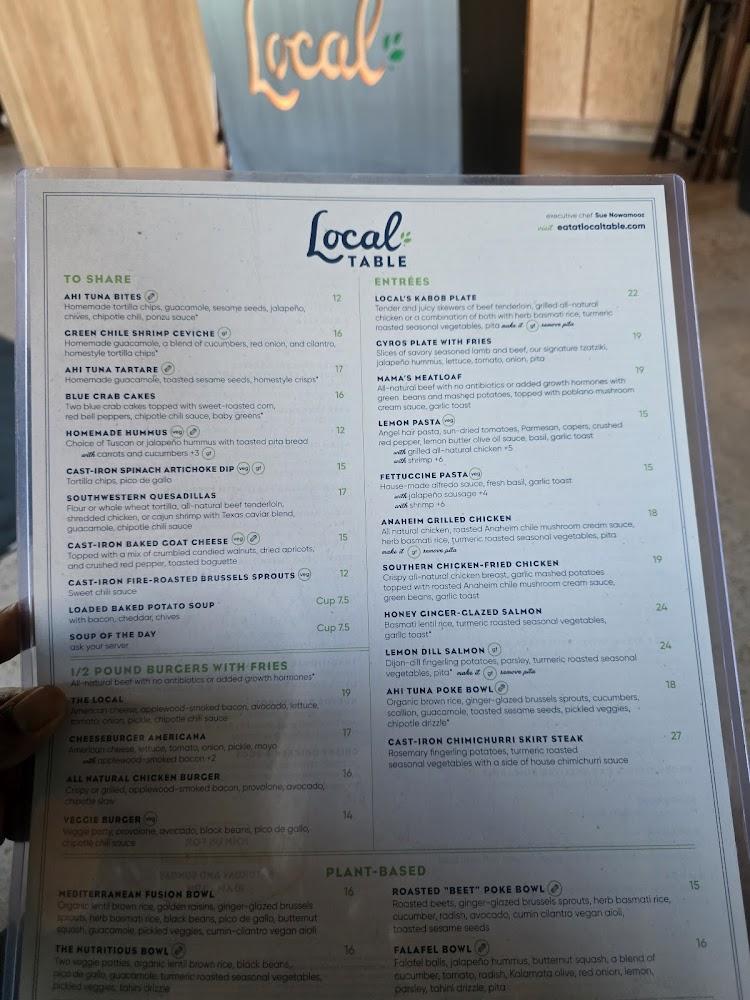 Local Table Menu image 1